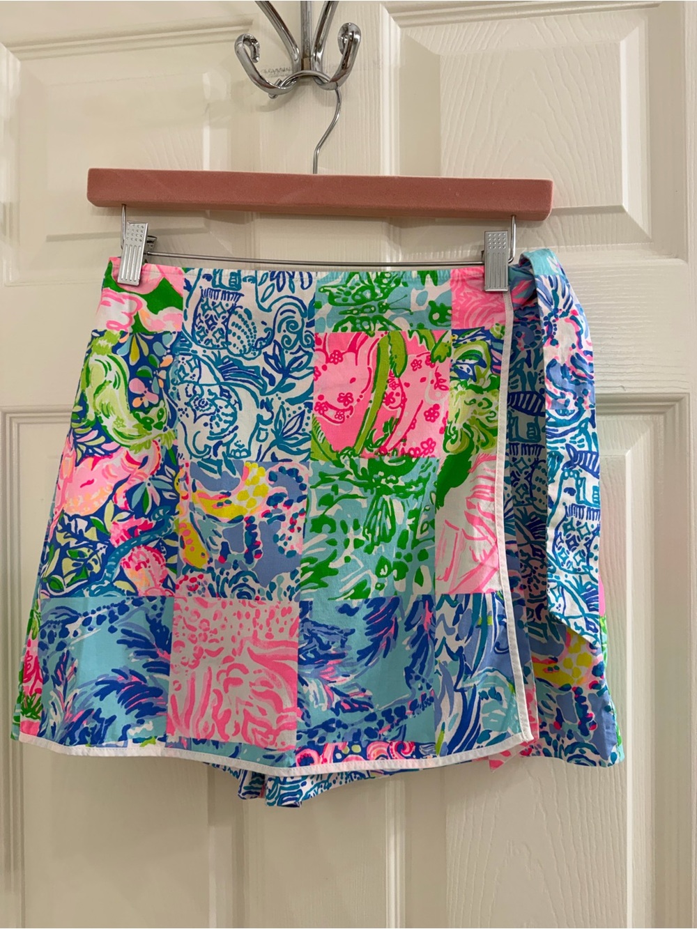 Lilly Pulitzer Pink, Green & Blue Floral Wrap Skort Size 2